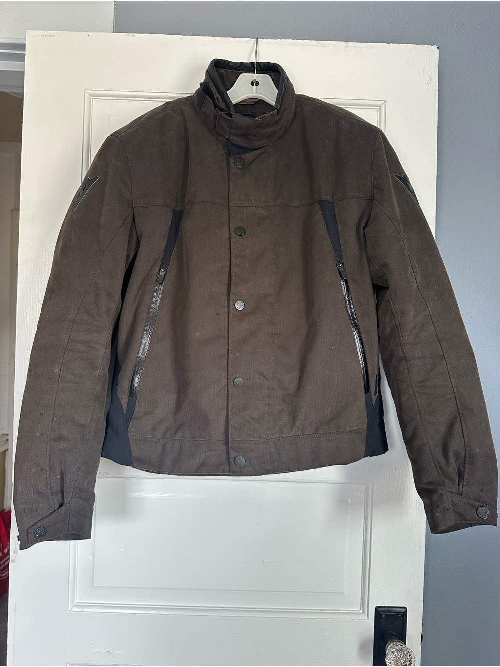 Dainese D-Dry Men's Motorcycle Jacket – Olive/Brown Textile – Size 52 (US 42/L)
